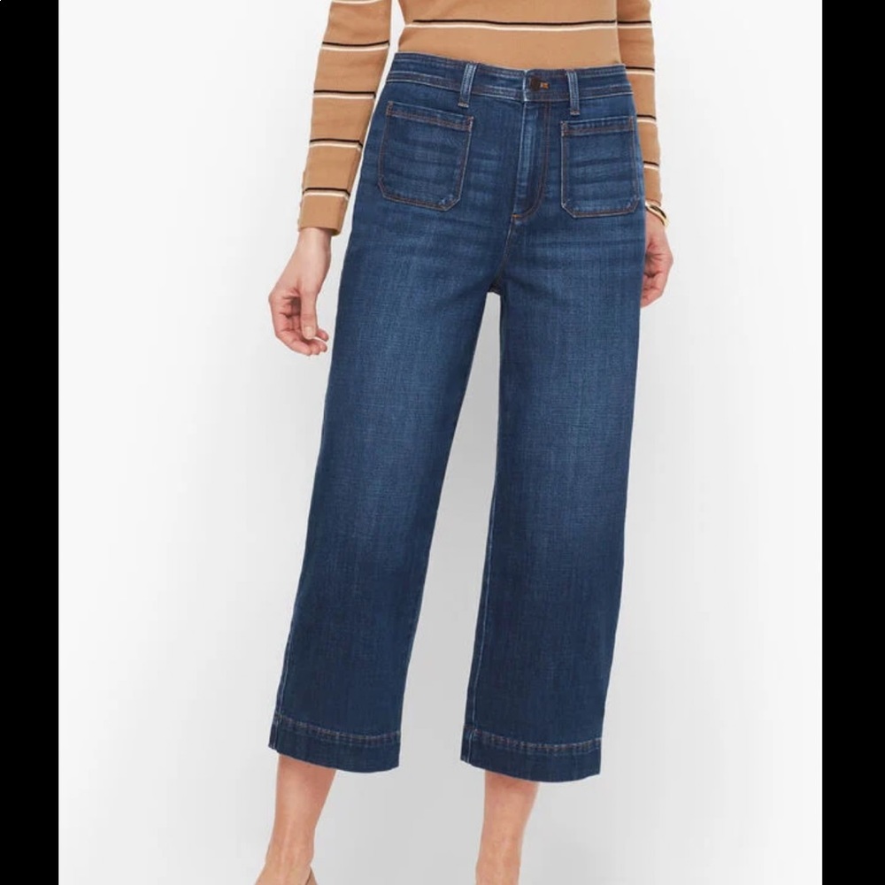 NWOT Talbots high waist wide crop jeans